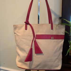 Bally White Denim Tote Bag